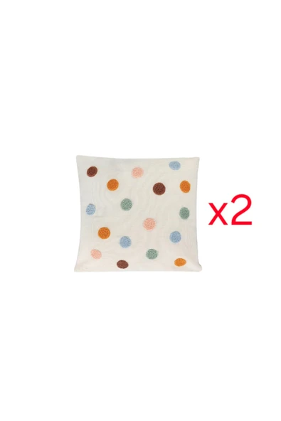 Porland Puantiyeli Punch Yastık 2'li 35x35cm