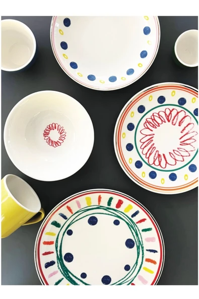 PORSER Color Rush Chic Yemek Takımı Seti 24 Parça