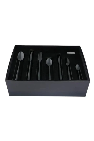 Porland Roxen Siyah Çatal Kaşık Bıçak Takımı 84 Parça 12 Kiş - 2