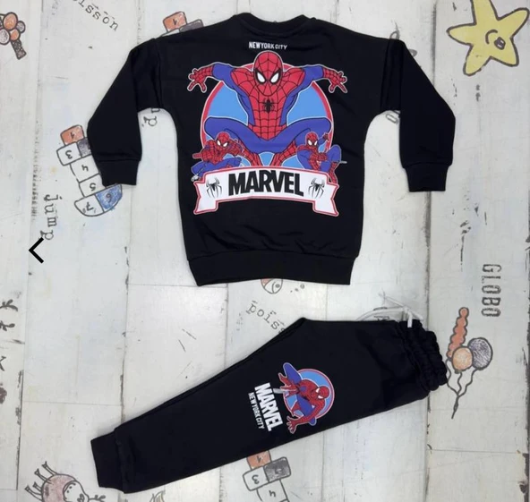 Cg Kids Spiderman Örümcek Adam 3 Iplik Erkek Çocuk Alt Üst Takım - 2