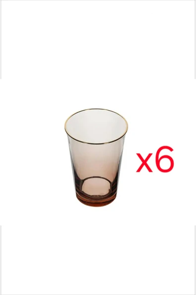 Porland Amber Altin Yaldızlı Ayaksız 6'lı Su Bardağı 290 cc