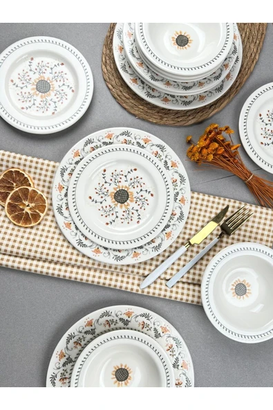 PORSER Sunflower Yemek Takımı 6 Kişilik 24 Parça BNS24YKPRS1061 - Resim 6