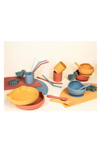 Porland Fancy Mavi Slikonlu Bebek Sofra Matı 45 cm - 2