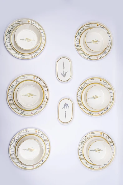 Porland Botanical (desen3) Yemek Takımı 6 Kişilik 20 Parça