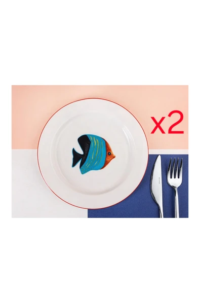 Porland Coralline 2'li Düz Tabak 17cm ürün görseli 1