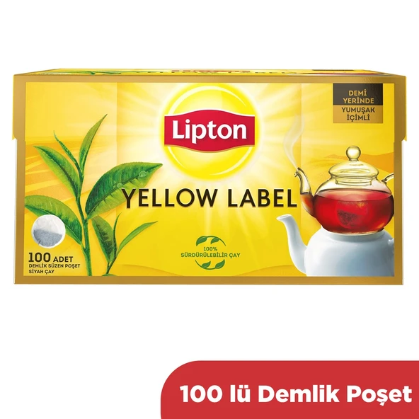 Lipton Yellow Label Demlik Poşet Çay 100'lü x 3 Adet - Resim 2