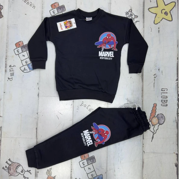 Cg Kids Spiderman Örümcek Adam 3 Iplik Erkek Çocuk Alt Üst Takım - 3