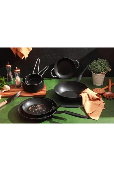 Porland Simola Siyah Wok Tava 28cm - 5