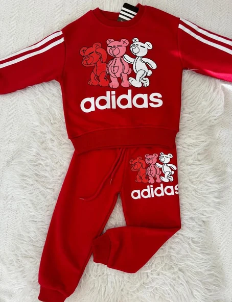 Cg Kids 3 Ayı Baskı Yanlar Şeritli Erkek&kız Çocuk Eşofman Takım