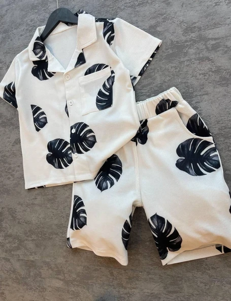 Cg Kids Yaprak Desenli Ince Lacoste Kumaş Erkek Çocuk Alt Üst Takım - 2