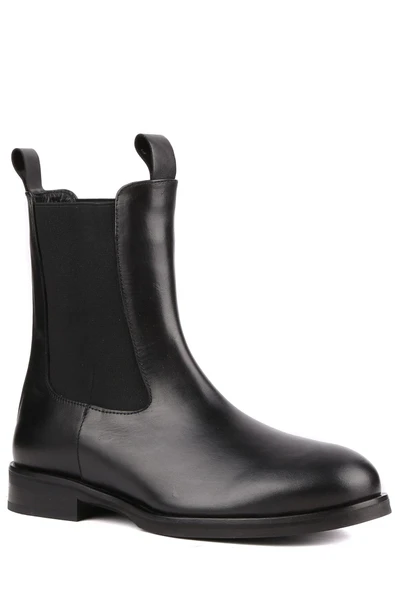 Stato - Siyah Hakiki Deri Kadın Bot - Resim 3