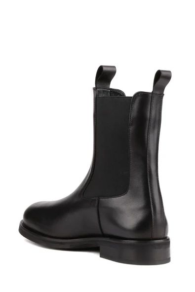 Stato - Siyah Hakiki Deri Kadın Bot - Resim 5