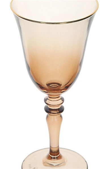 Porland AmberAltın Yaldızlı Ayaklı Su Bardağı 270 cc - 3