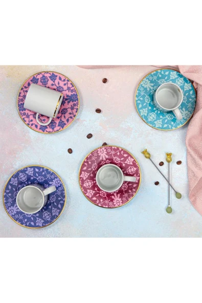 Porland Glamorous 4 Kişilik Kahve Takımı 85cc