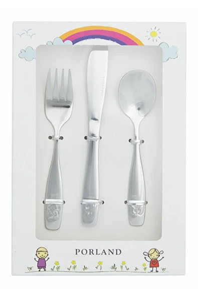 Porland Mini Animals Çocuk Çatal-kaşık-bıçak Seti 3 Parça - 4