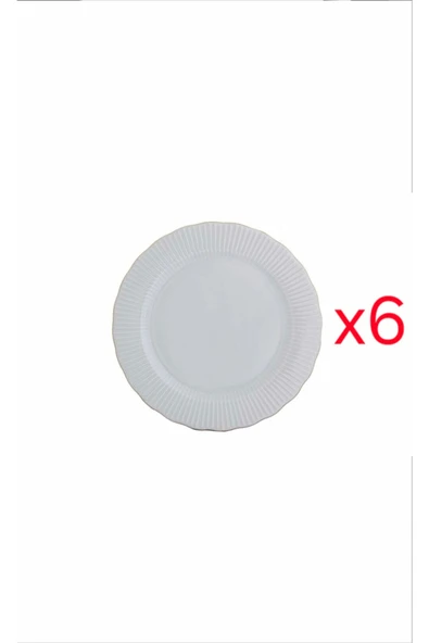Porland Frilly Altın Yaldız 6'lı Servis Tabağı 24 cm ürün görseli 1
