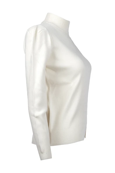 On Minimalist Uzun Kol Yüksek Yaka Kadın Kazak - Crop Kesim - 8