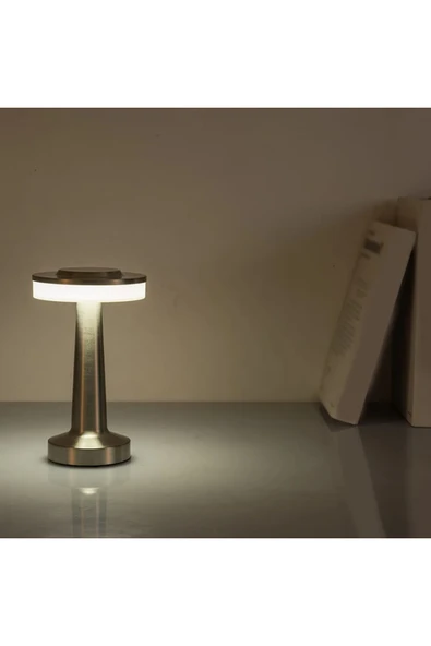 Şarjlı Dokunmatik LED Masa Lambası Metal Taşınabilir Gece Işığı Ev, Kafe, Restoran için - 6