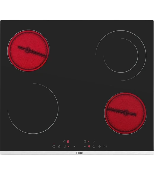 MS263 Siyah Vitroseramik Elektrikli Ocak 60 Cm, Çift Halkalı (Dual) Pişirme Gözlü ürün görseli 1