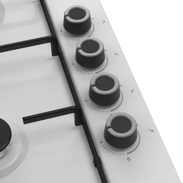 Ferre QBL62CB - EL066 -D037 60 cm Beyaz Emaye Turbolu Aspiratörlü Ankastre Set - Yeni - Resim 5