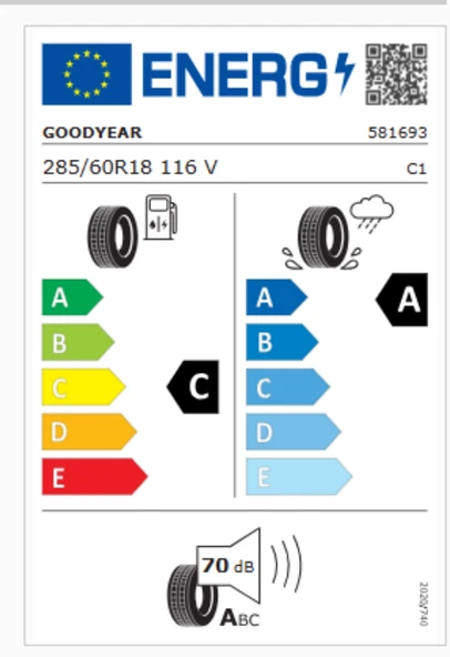 Goodyear Efficientgrip 2 SUV 285/60R18 116V 4x4 Yaz Lastiği (Üretim Yılı: 2024) ürün görseli