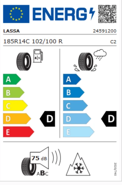 Lassa Wintus 2 185R14C 102/100R M+S 3PMSF 8PR Hafif Ticari Kış Lastiği (Üretim Yılı: 2024) ürün görseli