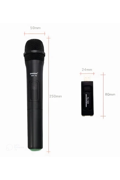 Kablosuz El Mikrofonu + USB Alıcı , Öğretmen, Karaoke ve Sunumlar İçin - 4