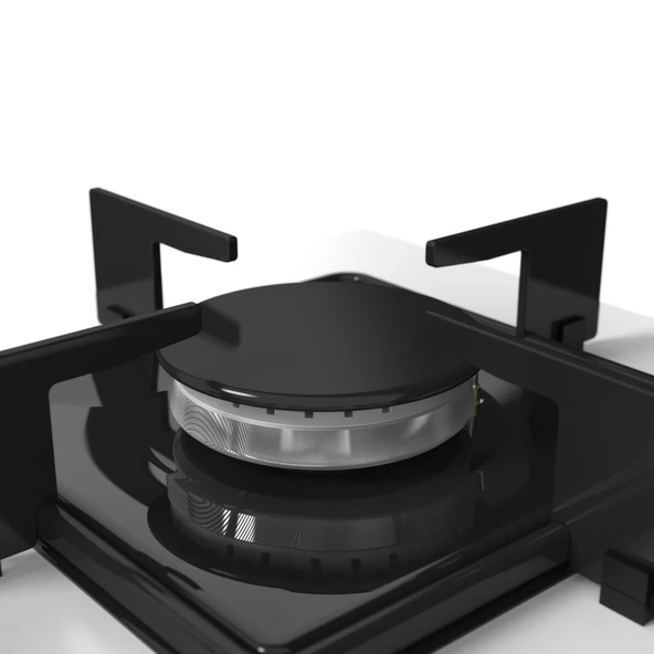 Ferre QBL62CB - SS206 -D037 60 cm Beyaz Cam Turbolu Aspiratörlü Ankastre Set - Yeni - Resim 6