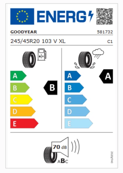 Goodyear Efficientgrip 2 SUV 245/45R20 103V XL FP 4x4 Yaz Lastiği (Üretim Yılı: 2024) ürün görseli