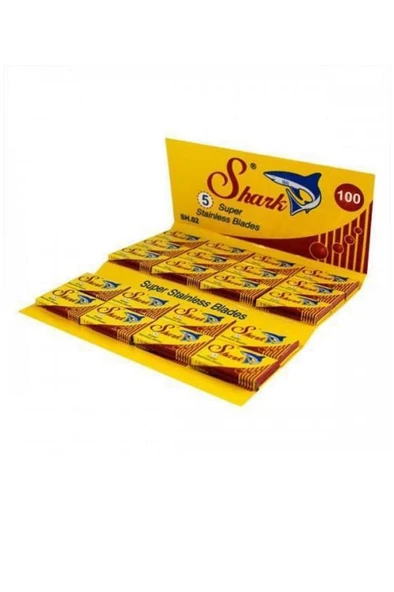 Shark Bütün Berber Jileti Kartela 20x5 = 100'lü Paket - 3