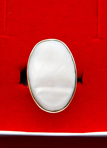 925 Ayar Gümüş ve Pirinç Otantik Kadın Yüzük sy00084 - Resim 3