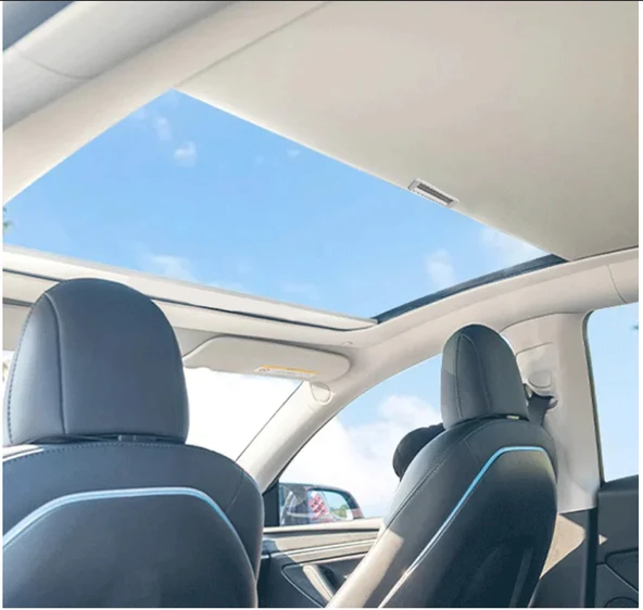 TESLA MODEL Y İÇİN UYUMLU ELEKTRİKSİZ MANUEL TAVAN PERDESİ - Resim 2