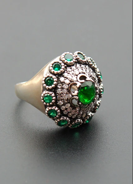 925 AyarGümüş Kadın Zirkon Taş Yüzük sy00085 - Resim 4