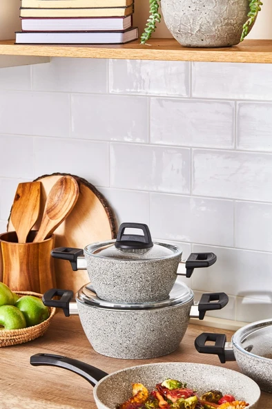 Emsan Bright 7 Parça Granit Tencere Seti - Resim 5