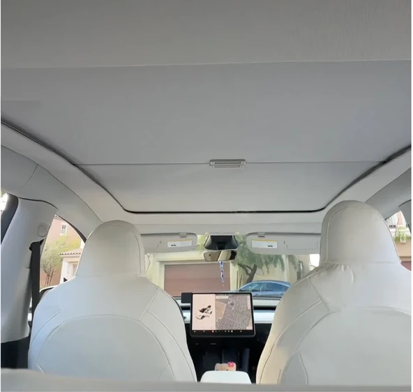 TESLA MODEL Y İÇİN UYUMLU ELEKTRİKSİZ MANUEL TAVAN PERDESİ - Resim 3