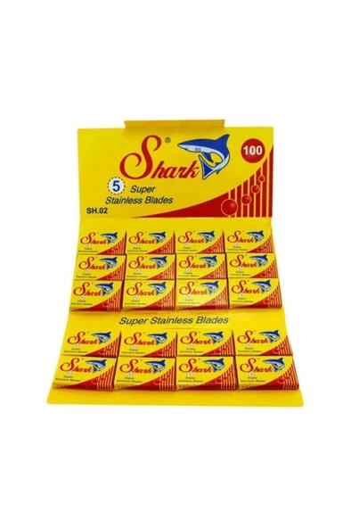 Shark Bütün Berber Jileti Kartela 20x5 = 100'lü Paket