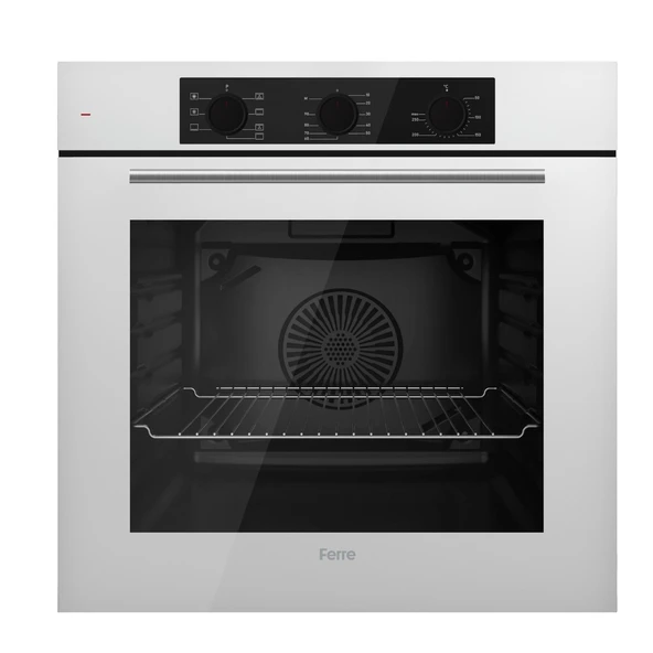 Ferre QBL62CB - EL066 -D037 60 cm Beyaz Emaye Turbolu Aspiratörlü Ankastre Set - Yeni - Resim 2