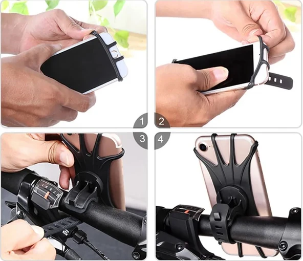 Silikon Esnek Bisiklet Telefon Tutucu - 3