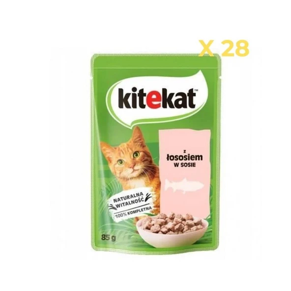 Kitekat Somon Etli Kedi Yaş Maması 85 Gr (Gravy) 28'li Paket ürün görseli 1