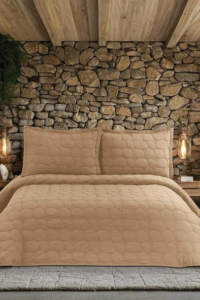 Nancy Çift Kişilik Yatak Örtüsü 230x250 cm Cappucino ürün görseli