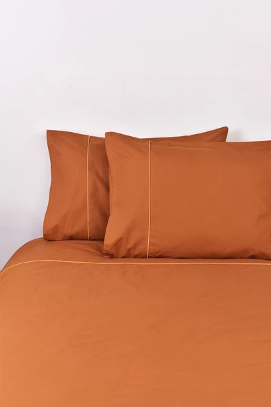 Biyeli Çift Kişilik Nevresim Takımı Taba %100 Pamuk ürün görseli