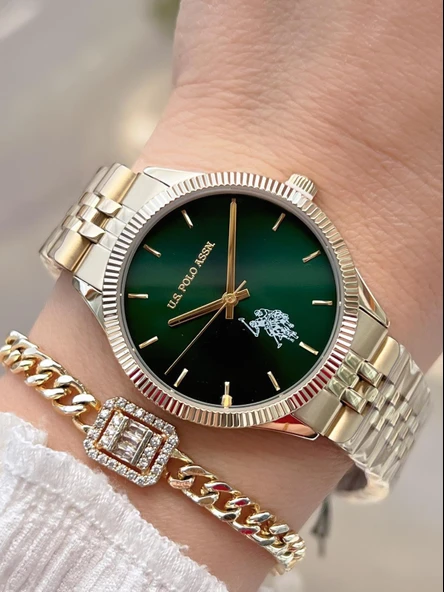U.S.POLO ASSN Çelik Kordon 5 Atm Suya Dayanıklı Kadın Kol Saati+Bileklik Hediyeli USPA.2061.S06 ürün görseli