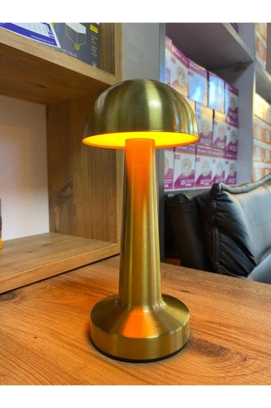 Cata 3 Işık Renkli Şarjlı Dim Edilebilir Masa Lambası Gold Kasa Ct8429 ürün görseli 1