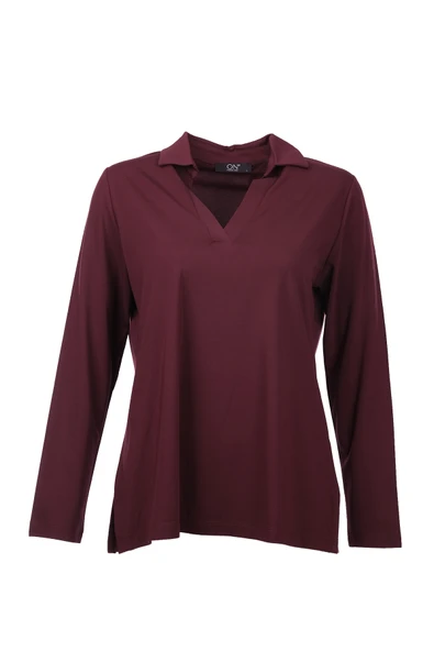 Polo Yaka Basic Bluz On - Resim 3