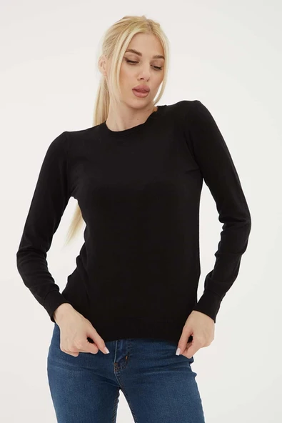 FASHION FRIENDS KADIN BİSİKLET YAKA KAZAK 25K0777K1 - Resim 3