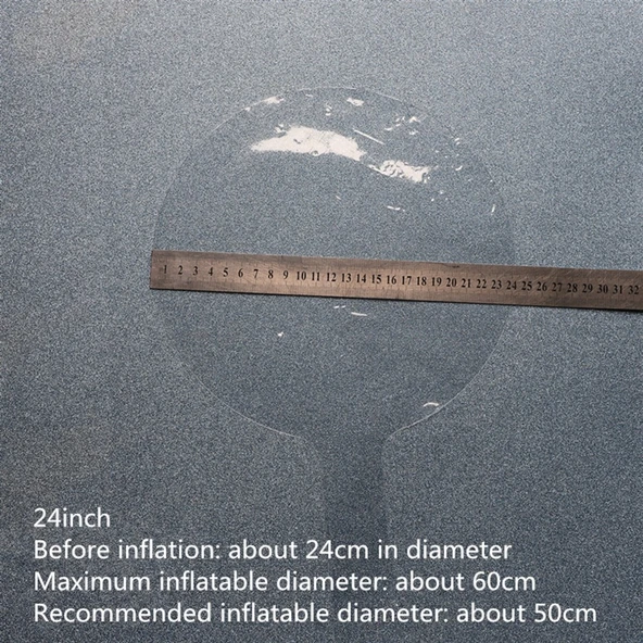 Kırmızı Simli Yuvarlak Şeffaf Balon 24 İnç - 2