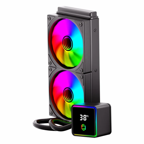 Frisby FCL-240B ARGB 240mm AM5/1851P Siyah İşlemci Sıvı Soğutucu - Resim 2