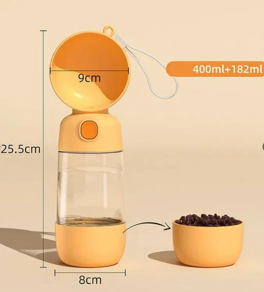 Taşınabilir Evcil Hayvan Mama Hazneli Su Matarası - 3