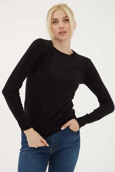 FASHION FRIENDS KADIN BİSİKLET YAKA KAZAK 25K0777K1 ürün görseli