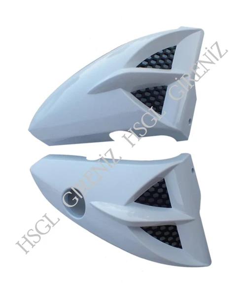 HSGL Motosiklet Depo Yan Pandizot (Bıyık) Beyaz  YBR – CG Uyumlu Şık ve Dayanıklı Yan Koruma Kaplaması - 3